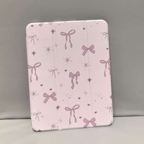 Detalle de Fycyko Étui avec Nœud pour iPad 11" (Gén. 11) et iPad 10e (10,9") - Motif Rose & Porte-crayon