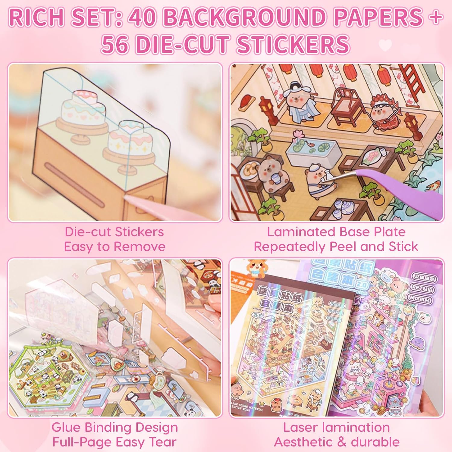 Detalle 2 de 40 Sets DIY 3D House Sticker Scene Kit