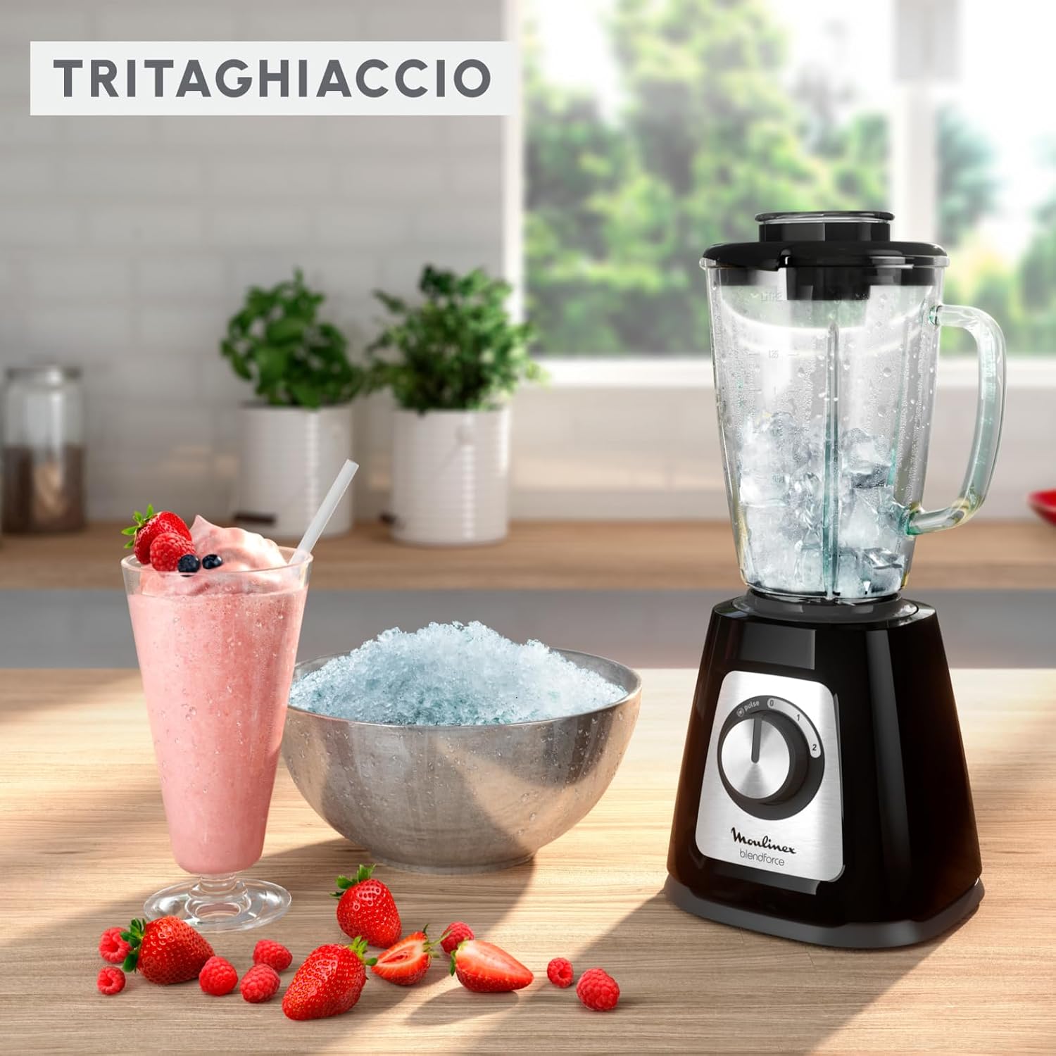 Detalle 2 de Moulinex Blendforce LM4308: frullatore con raffreddamento ad aria e vaso in vetro da 1,75 L