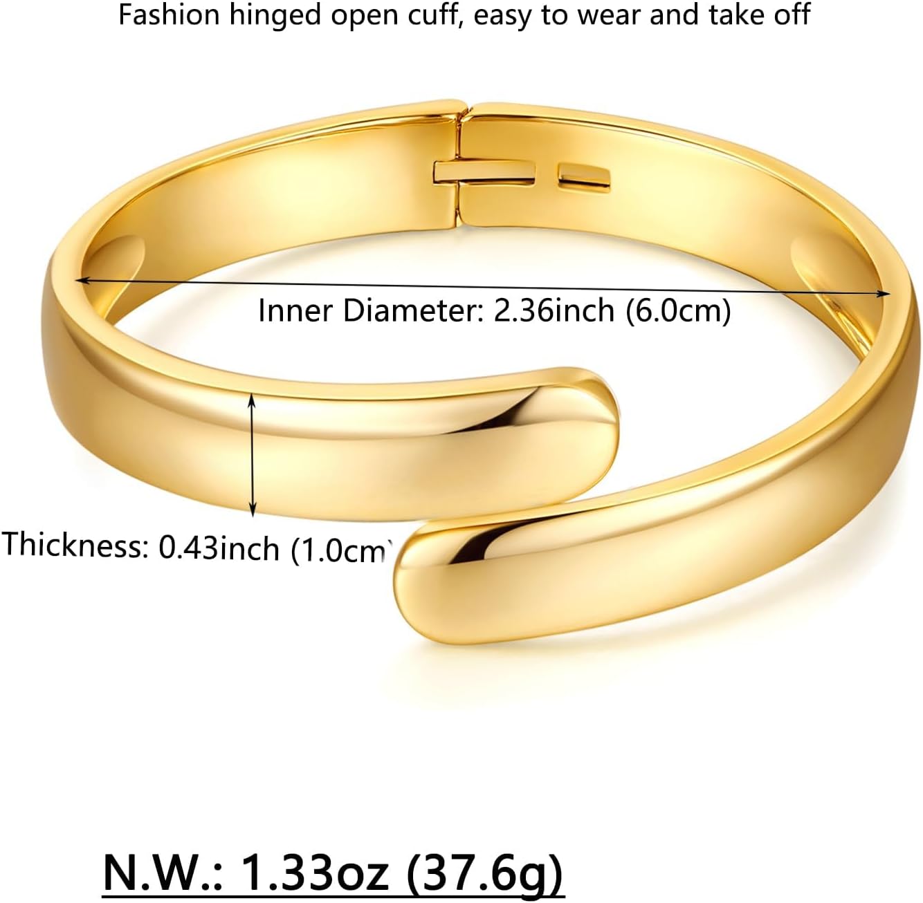 Detalle de LILIE&WHITE Gold Armreif für Damen – Eleganter, hypoallergener Schmuck mit Goldbeschichtung