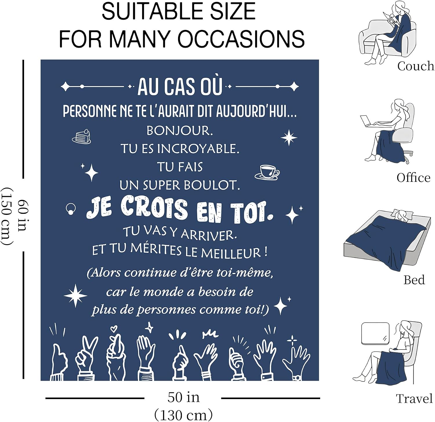 Detalle 2 de Couverture inspirante 150 x 130 cm