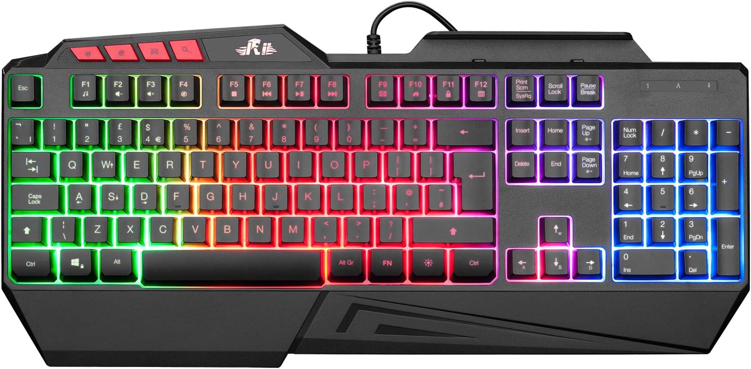 Detalle de Rii RK202 Gaming keyboard with rainbow LED