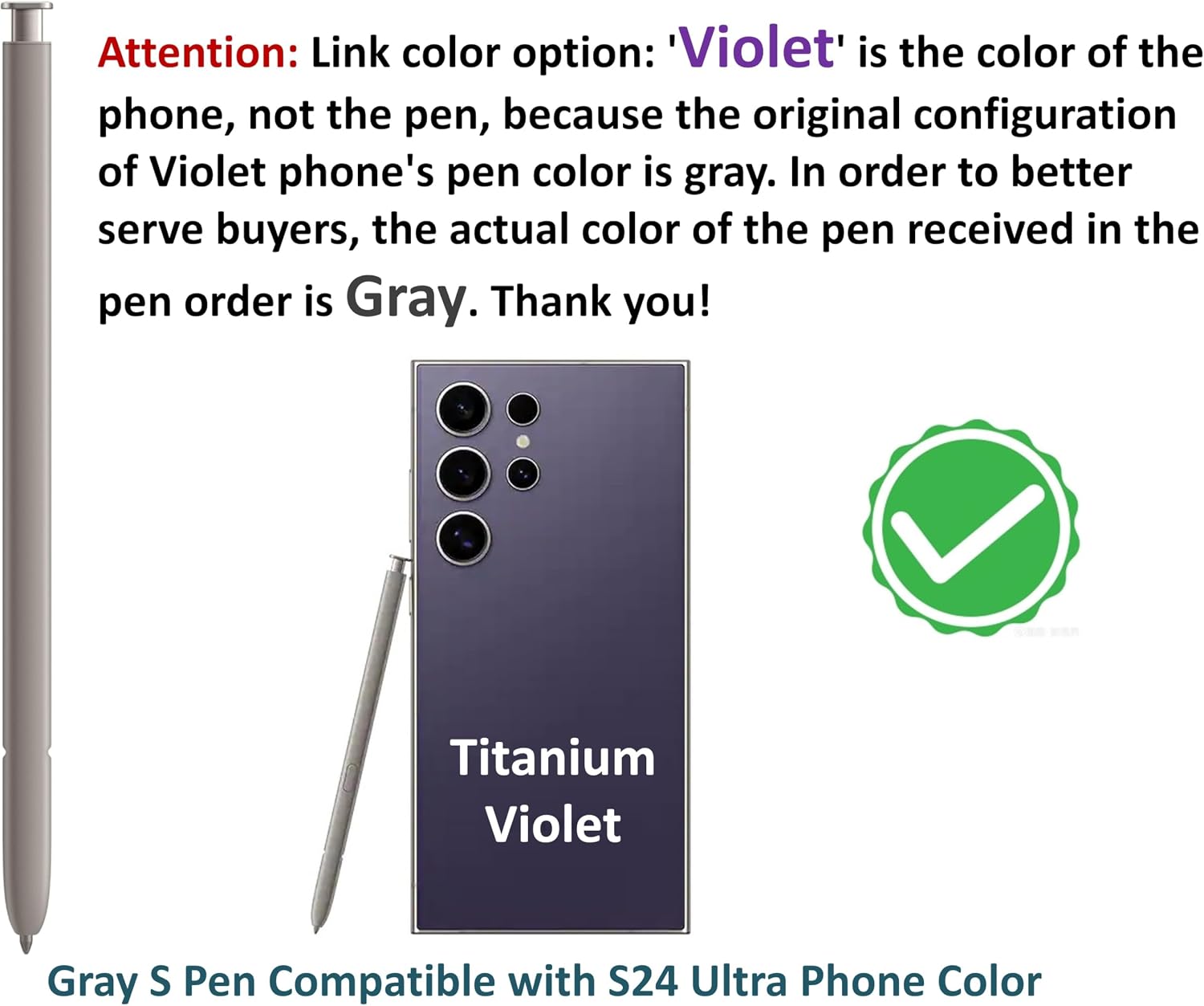 Detalle de SLQ Galaxy S24 Ultra Sペン交換用スタイラス Bluetooth対応・4096段階筆圧・替え芯5本