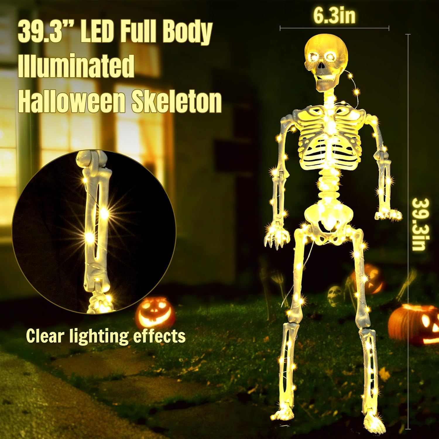 Thumbnail 1 de wymulot 1 Halloween Skeleton 2-Pack, 40-Inch Posable Figures with 400 LEDs