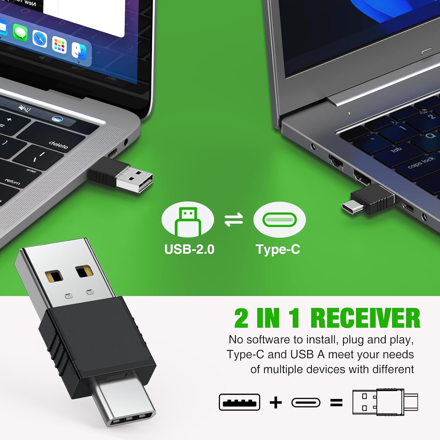 Detalle de DinoFire DM102-4 Presentation Clicker with Green Light and Rechargeable Battery