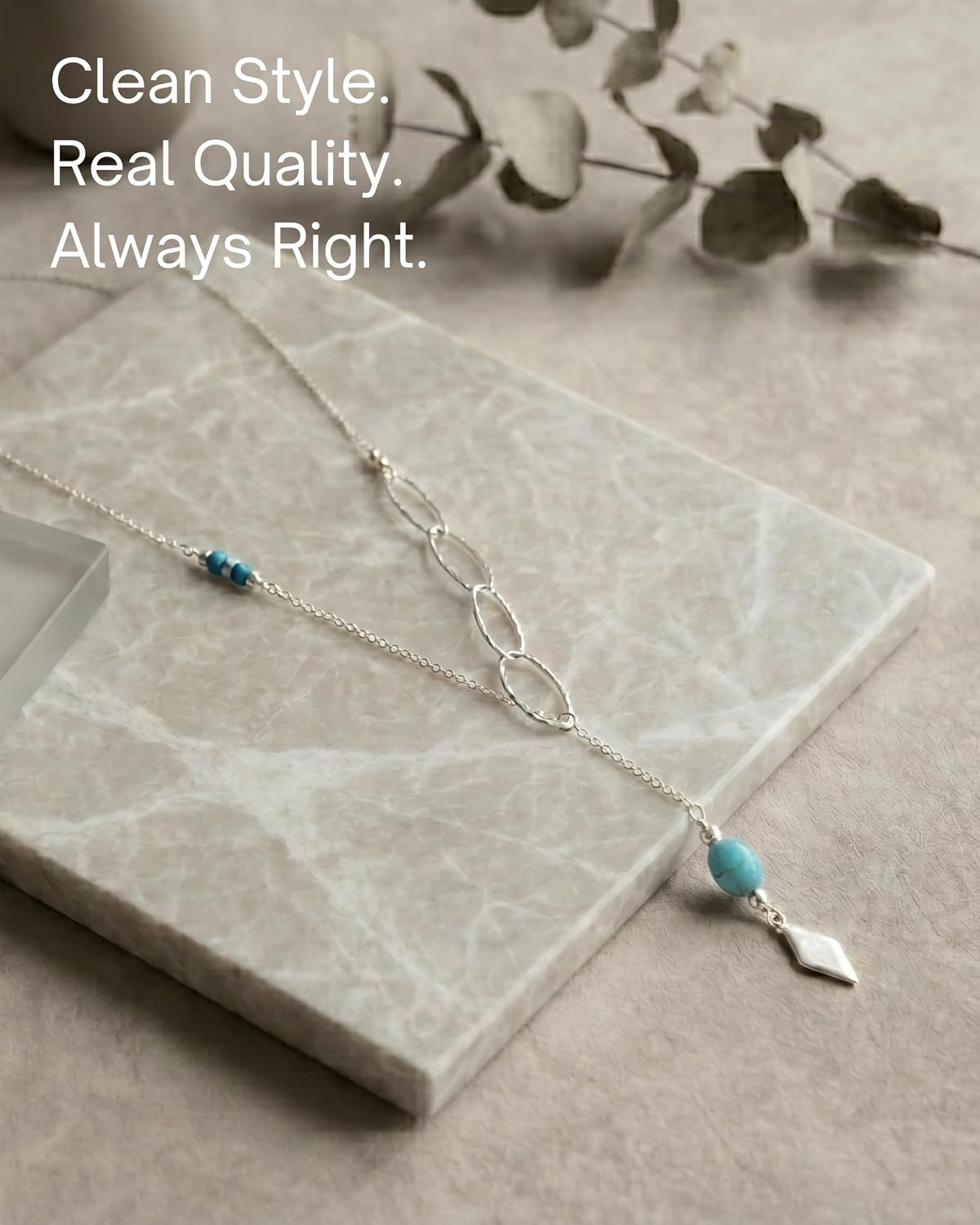 Thumbnail 6 de Annika Bella Silver Turquoise Beaded Y Necklace for Women