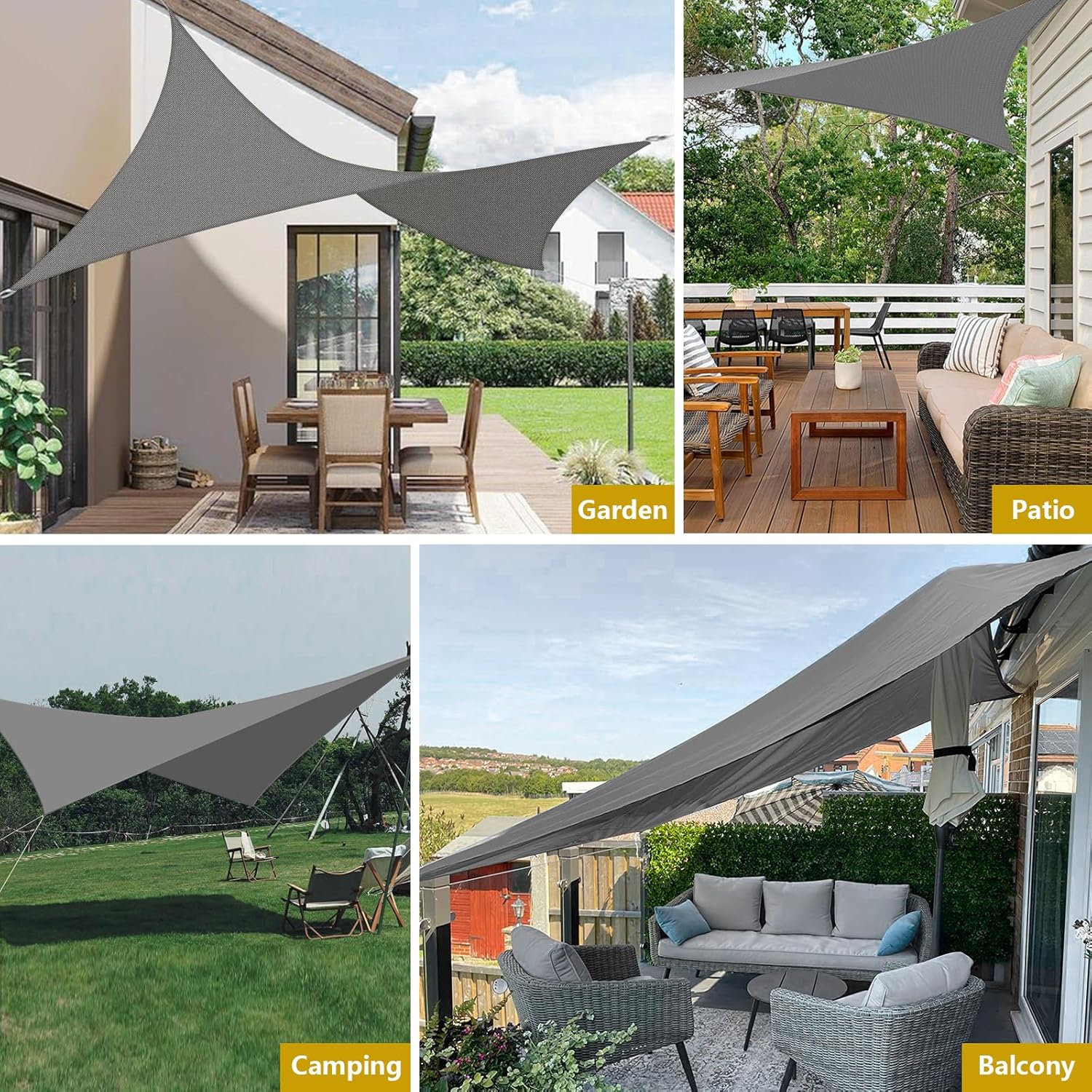 Thumbnail 6 de Mokani 3x4m Rectangle Sun Shade Sail (Waterproof) for Garden Patio Pergola Balcony