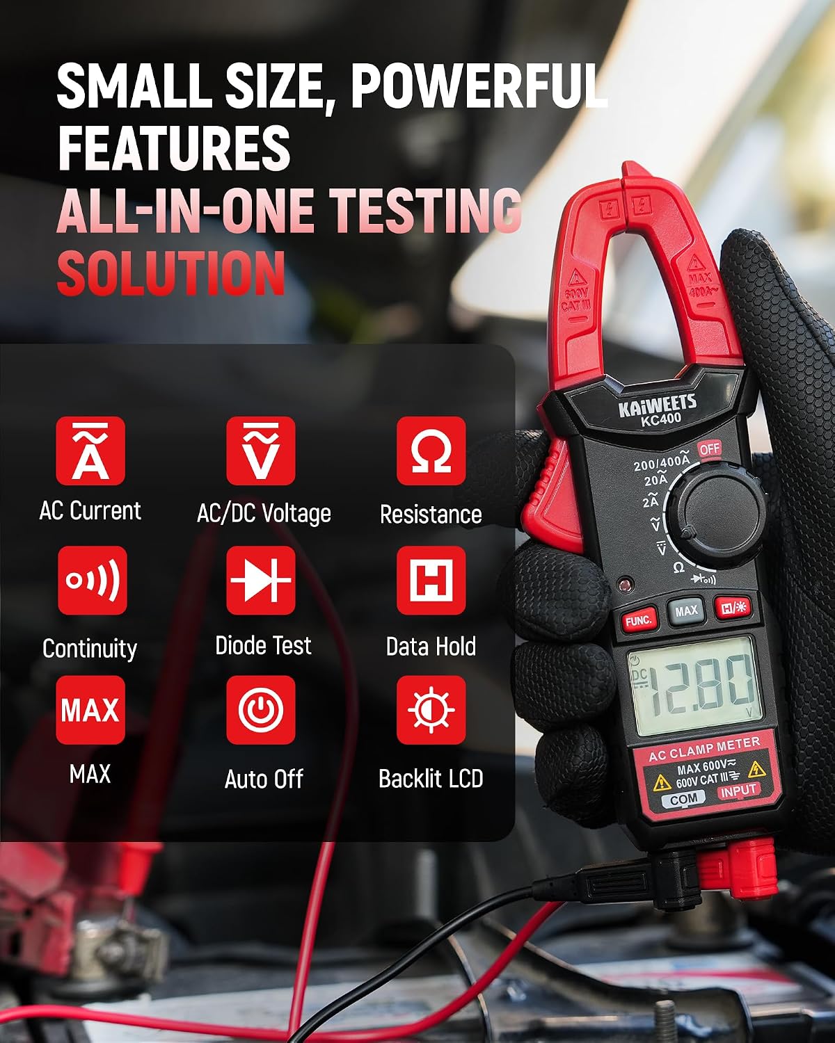Thumbnail 1 de KAIWEETS KC400 Clamp Meter: 5-in-1 Digital Clamp with 400A, 600V, 2000 Counts
