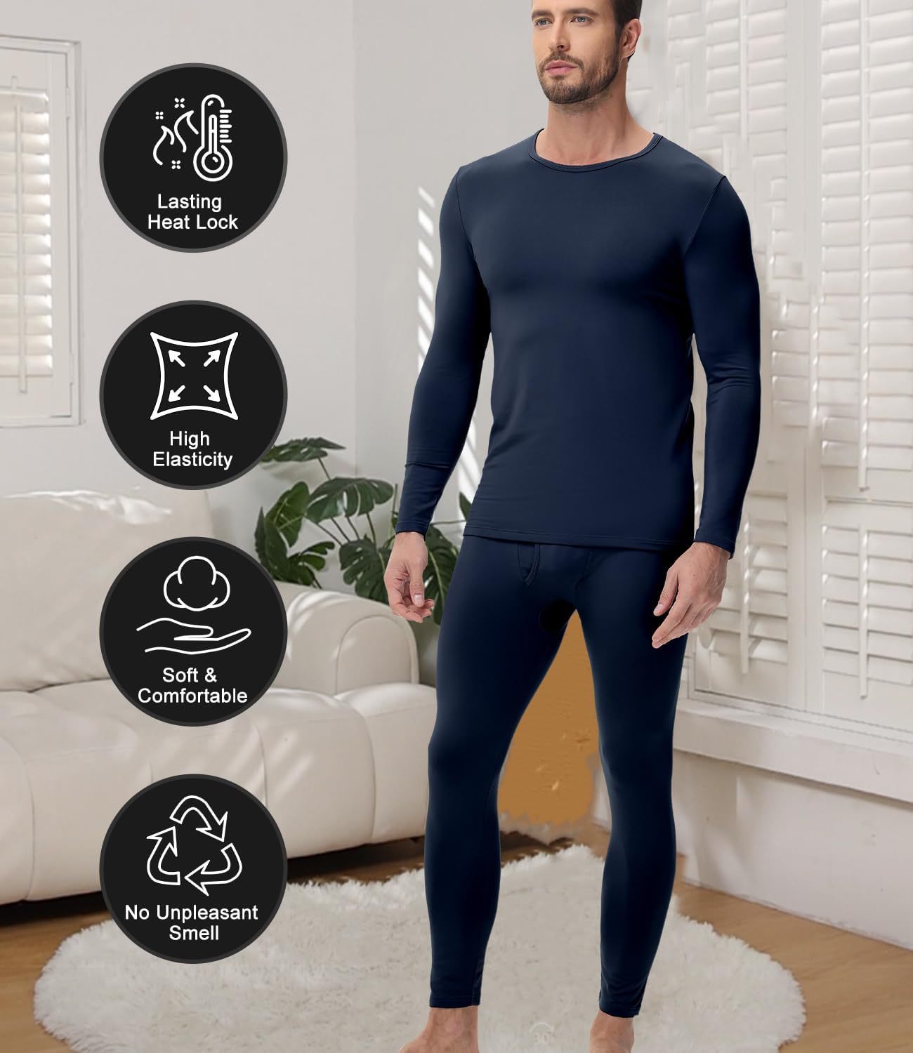 Thumbnail 6 de wirarpa Men's Thermal Underwear Set Fleece Lined Base Layer