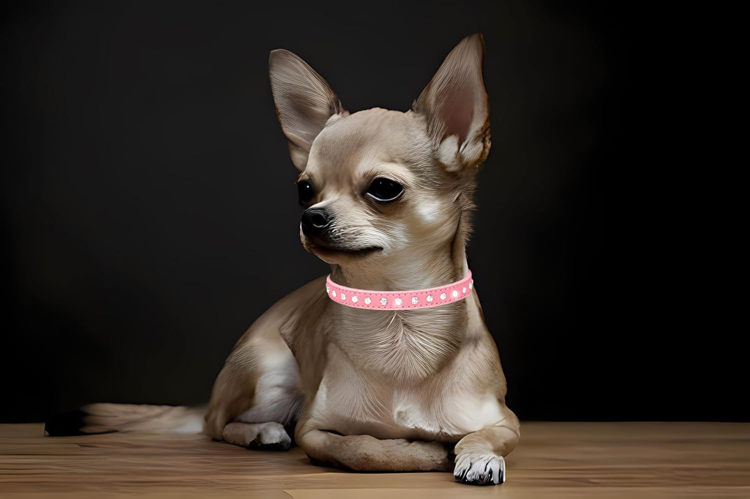 Detalle de Hotlion rhinestone dog collar S red