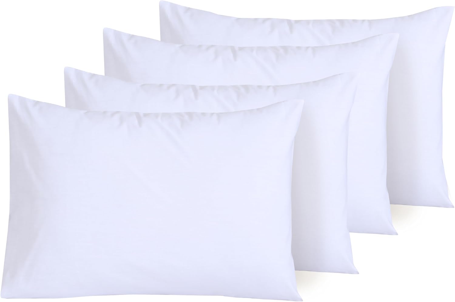 Detalle de NAFAY LIVING White Cotton Pillow Cases (4 Pack) – 300 Thread Count, 50 x 75 cm