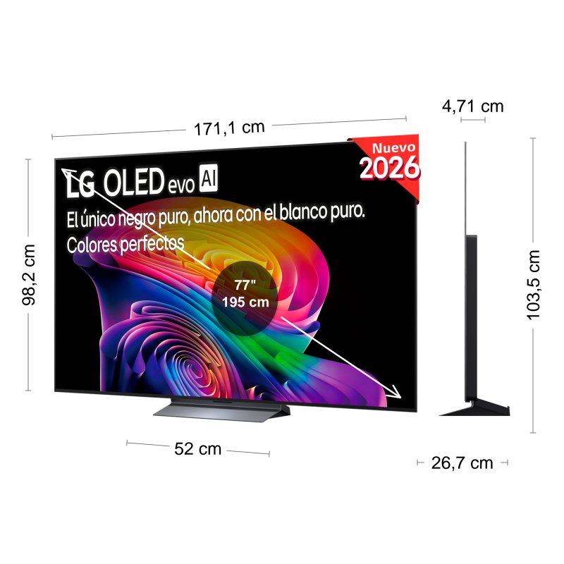 Detalle 2 de LG OLED evo AI OLED77C64LA (77"): Televisor 4K 120 Hz con webOS, HDR y gaming de alto rendimiento