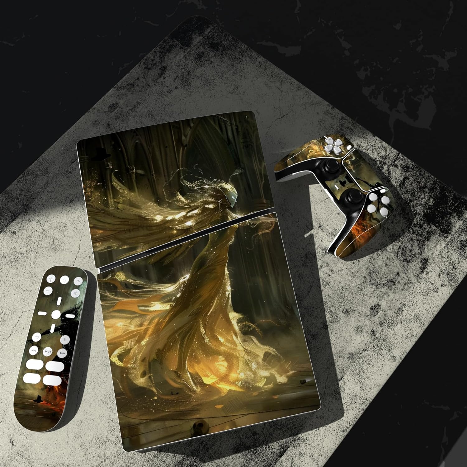Detalle 2 de playvital Full Set Skin Sticker for PS5 Slim Digital Edition (Encounter) – Vinyl Covers for Console, Controllers & Accessories