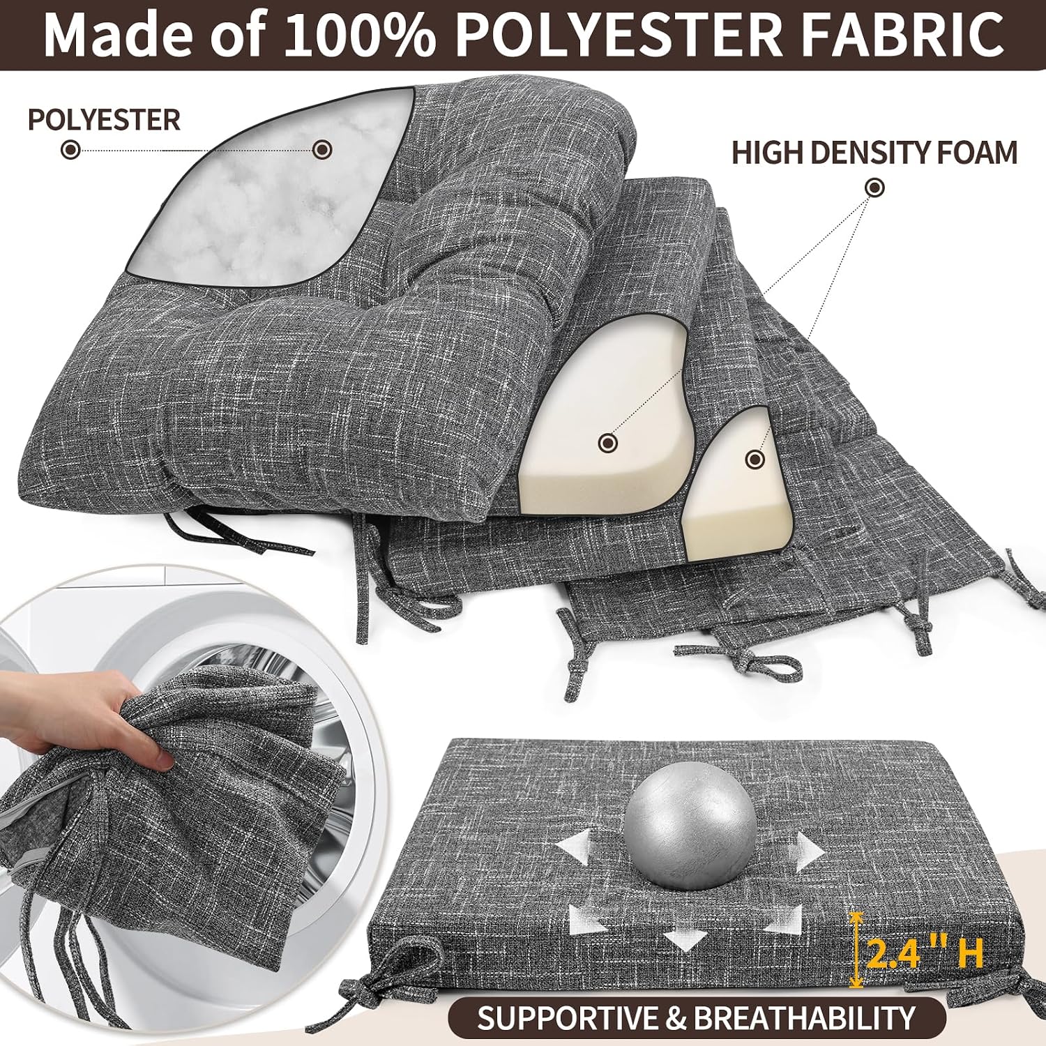 Detalle 2 de SINOSSO Glider Rocker Cushion Set 5-Piece