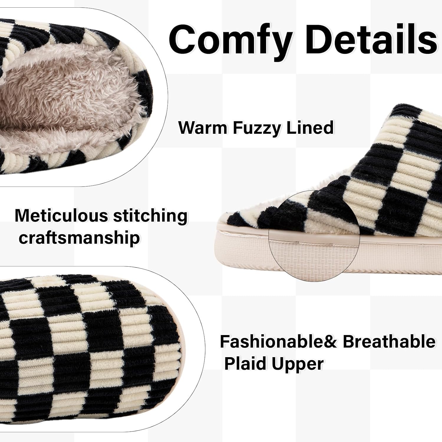 Thumbnail 5 de Guyarns House Slippers for Women and Men – Plush Memory Foam, Faux Fur Lining, Indoor/Outdoor