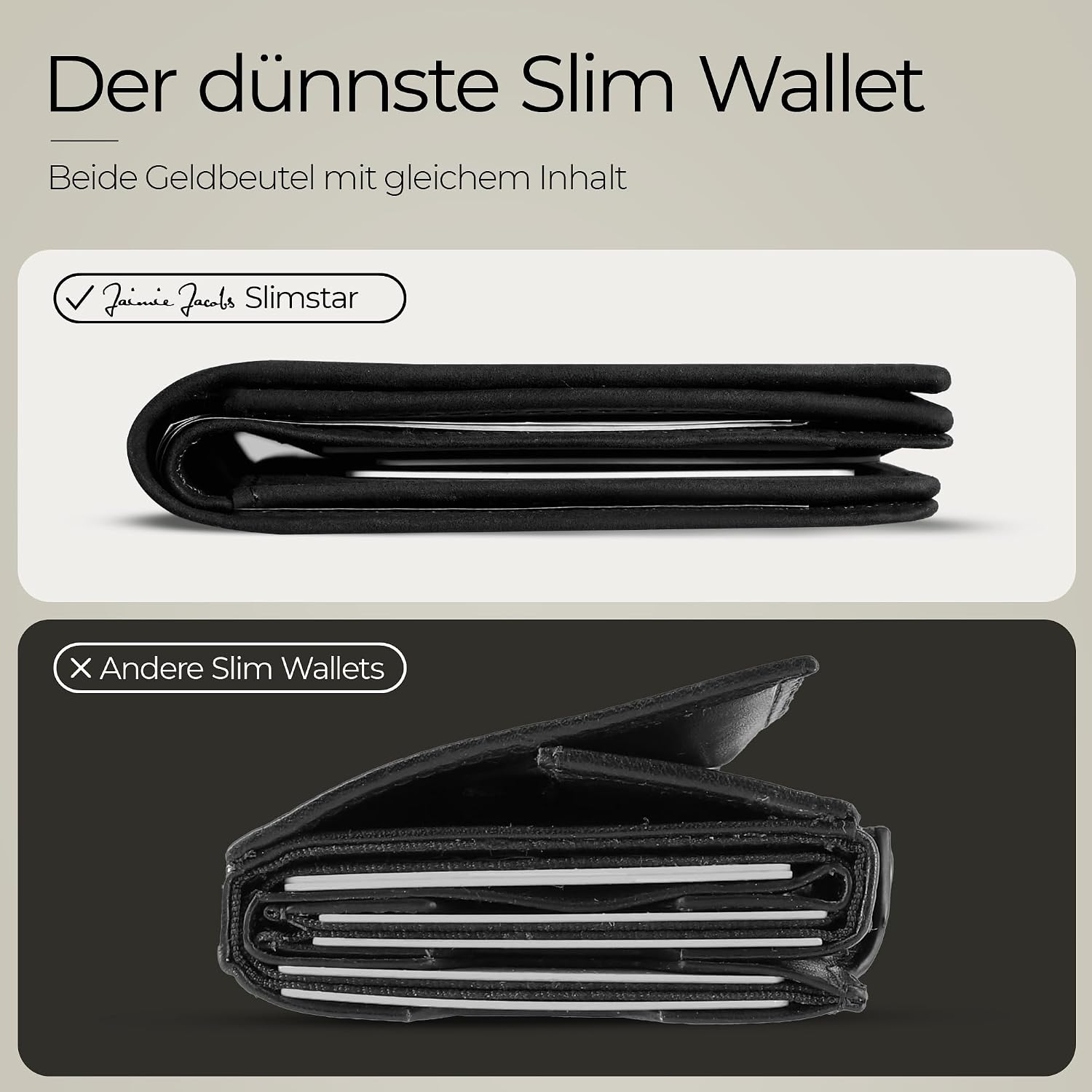 Thumbnail 1 de JAIMIE JACOBS Slimstar Geldbörse im Hochformat – ultra-dünne Slim Wallet aus Büffelleder mit großem Münzfach