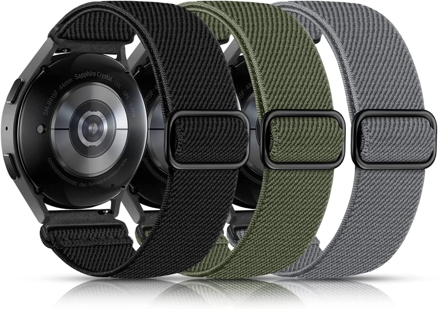 Detalle de Lerobo Elastic Straps: 20mm Nylon Sport Band for Samsung Galaxy Watch 7/6/5/4 and Garmin Range