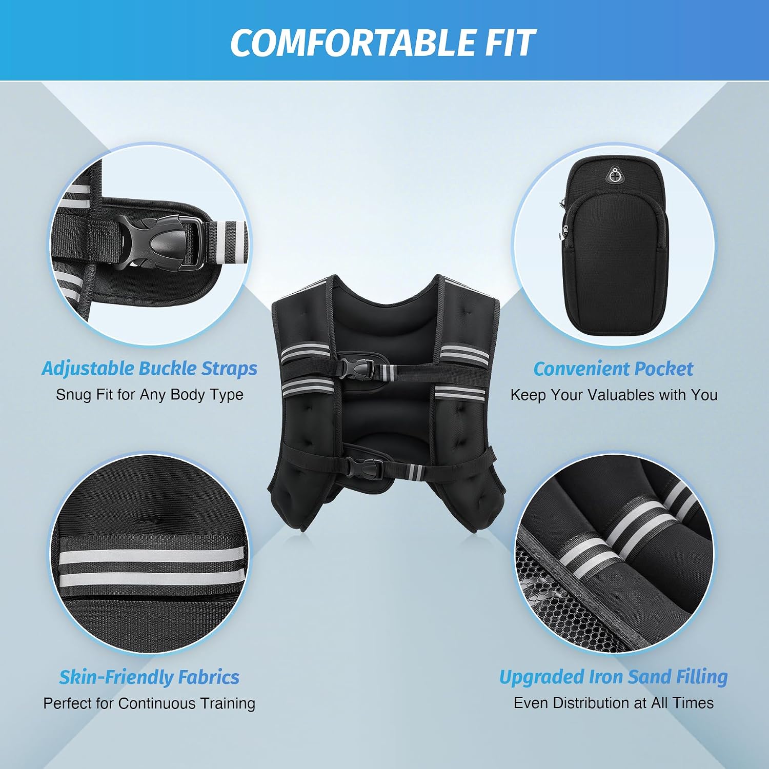 Thumbnail 2 de ZELUS Weighted Vest 20 lb for Training 🏋