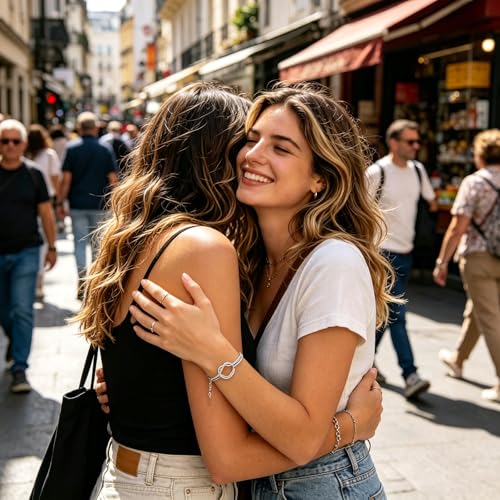Detalle 2 de RAOPNHS: Set de 2 pulseras de nudo infinito con tarjeta y caja – regalo de amistad para mujer