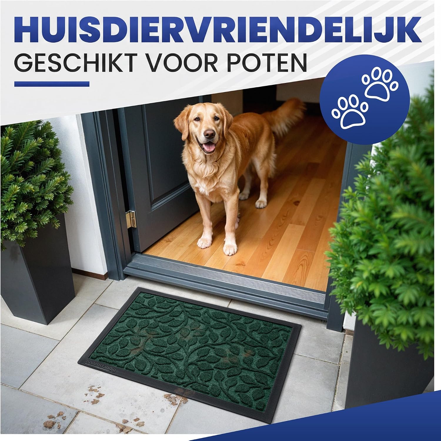 Thumbnail 2 de BODENSTÄNDIG® deurmat buiten antislip 40x60, groen en absorberend