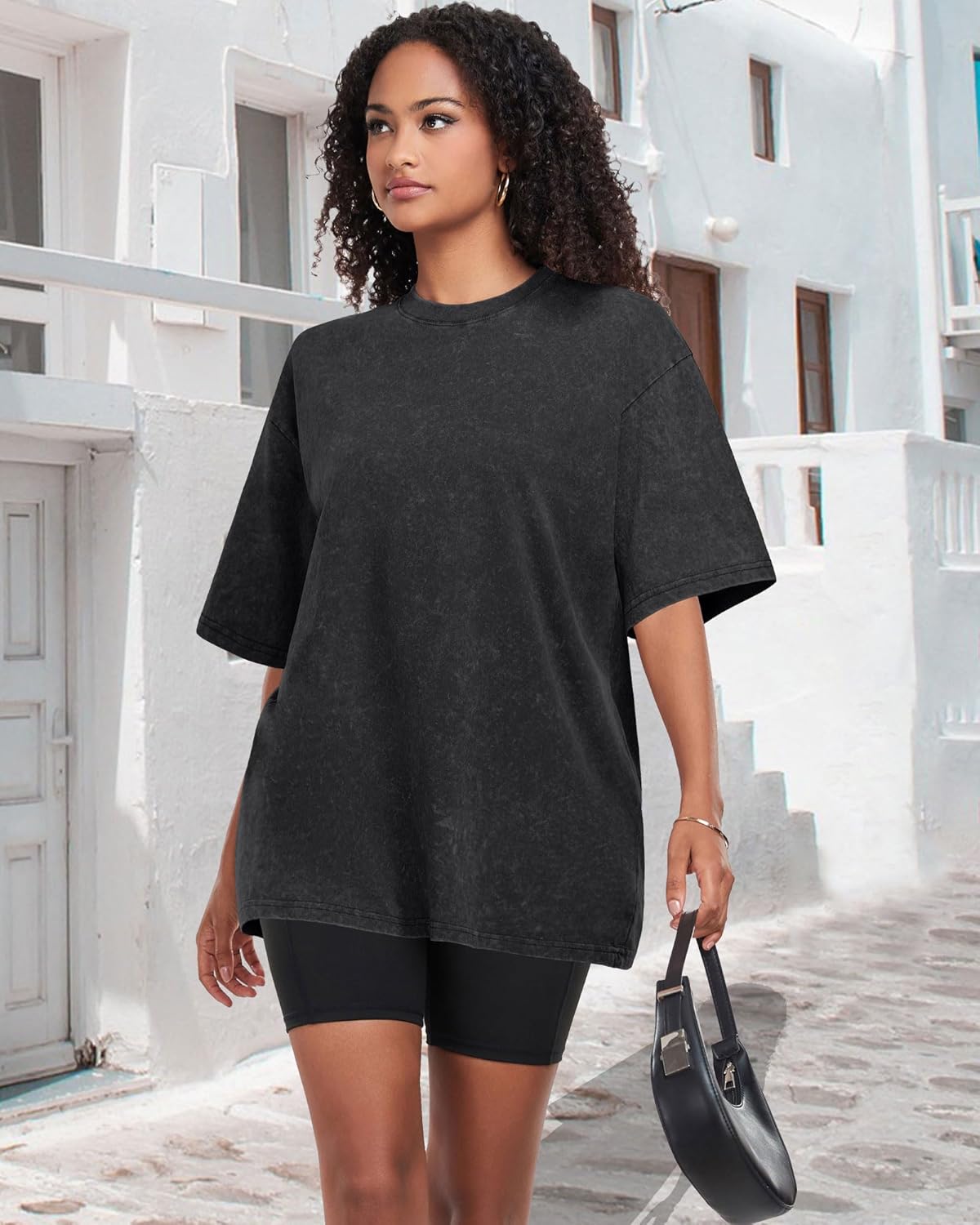 Thumbnail 4 de ADOREJOY Oversized T-Shirts for Women: Short Sleeve Crew Neck Vintage Washed Basic Loose Casual Tees (2026)