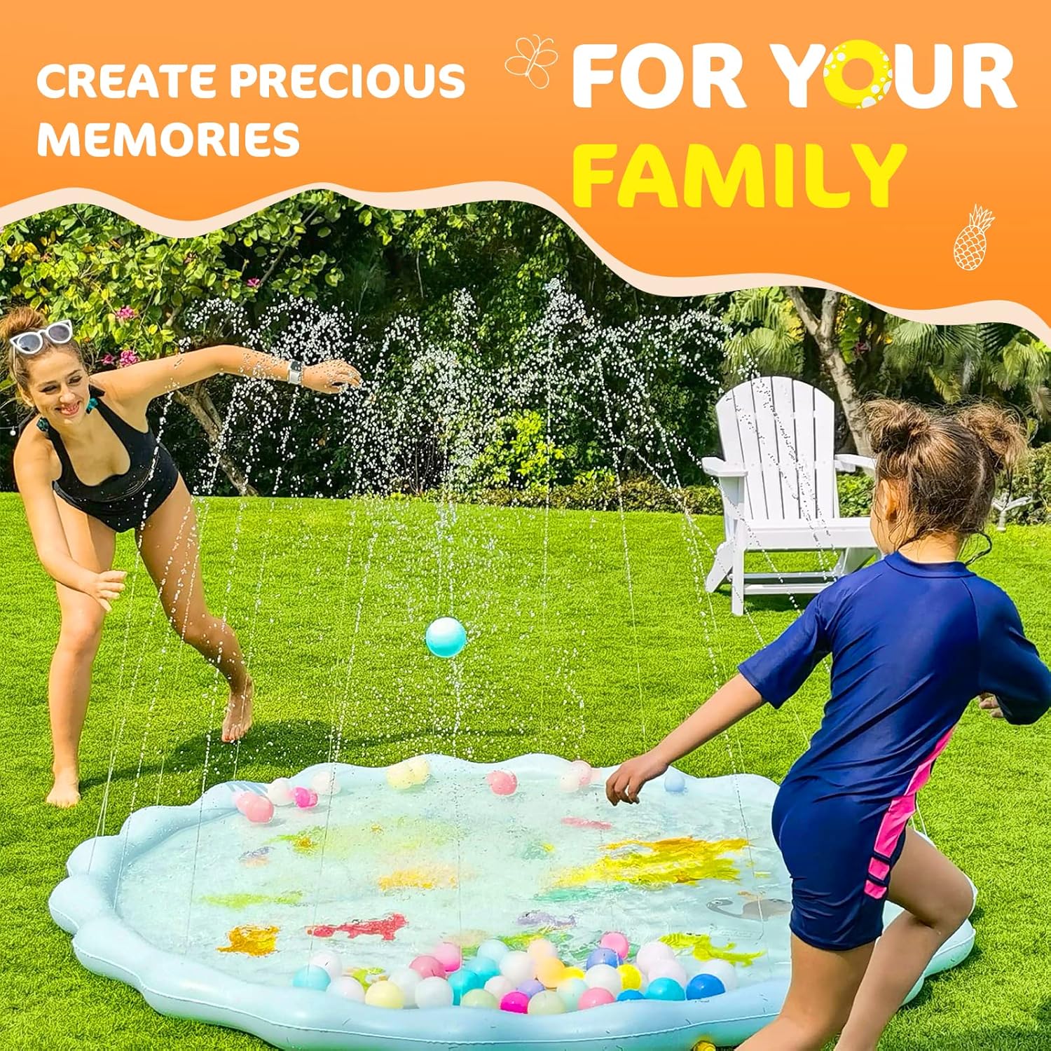 Thumbnail 2 de Peradix Sprinklers Splash Pad Water Play Mat (Dinosaur) 200CM for Kids & Dogs