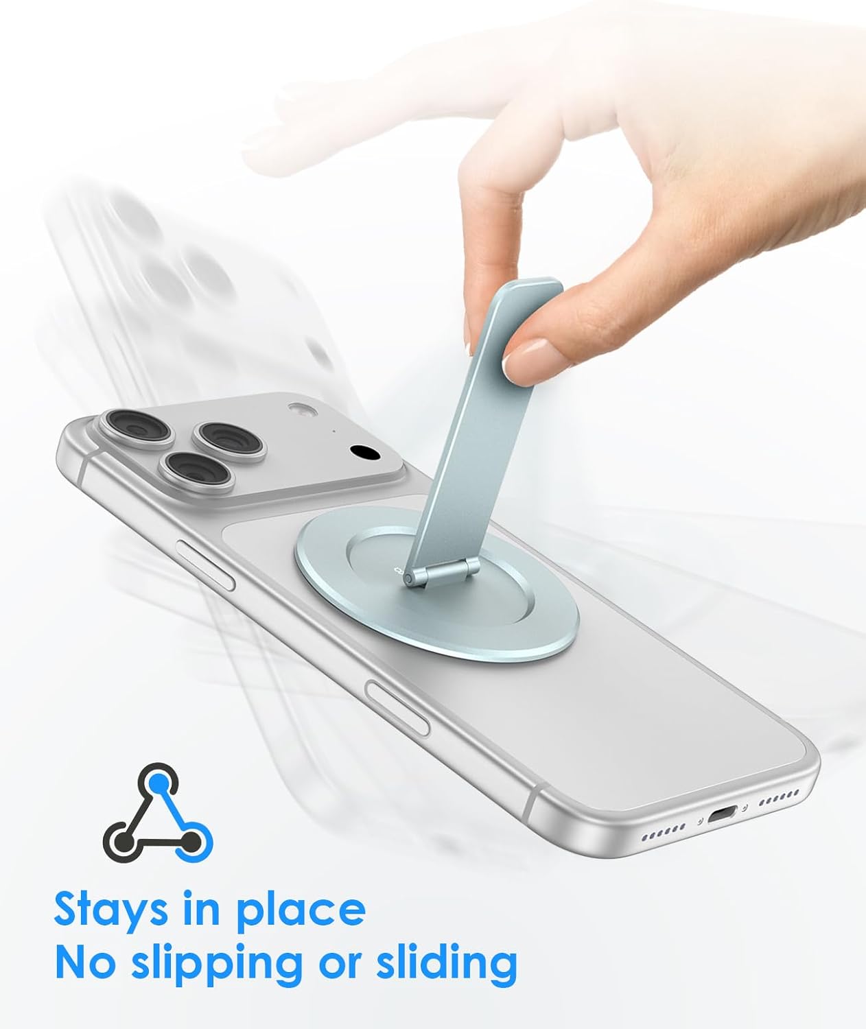 Thumbnail 6 de Magtame supporto magnetico per cellulare Mag-Safe ultra sottile blu, pieghevole a scatto fino a 180°