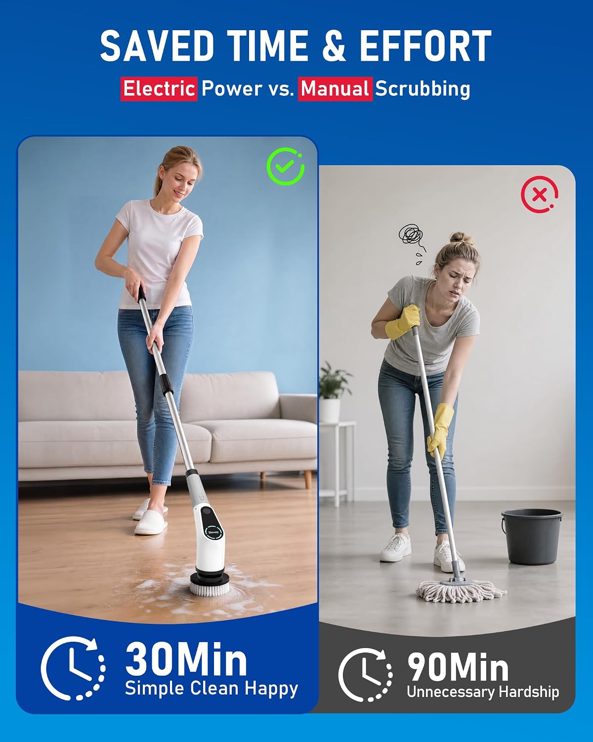 Thumbnail 6 de Dovety Electric Spin Scrubber: 8-Head Shower Cleaning Power with Extendable Handle