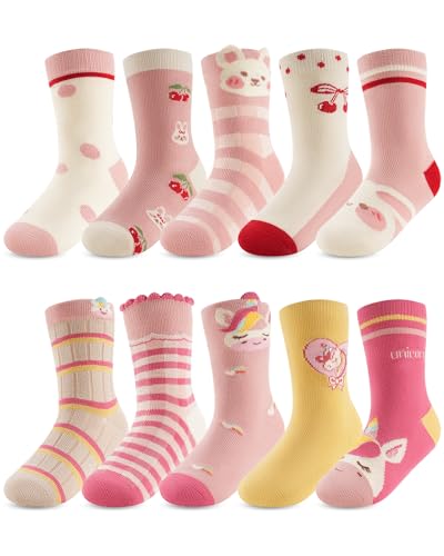 Kyopp Chaussettes enfant 25-28 en coton, motifs animaux, 10 paires