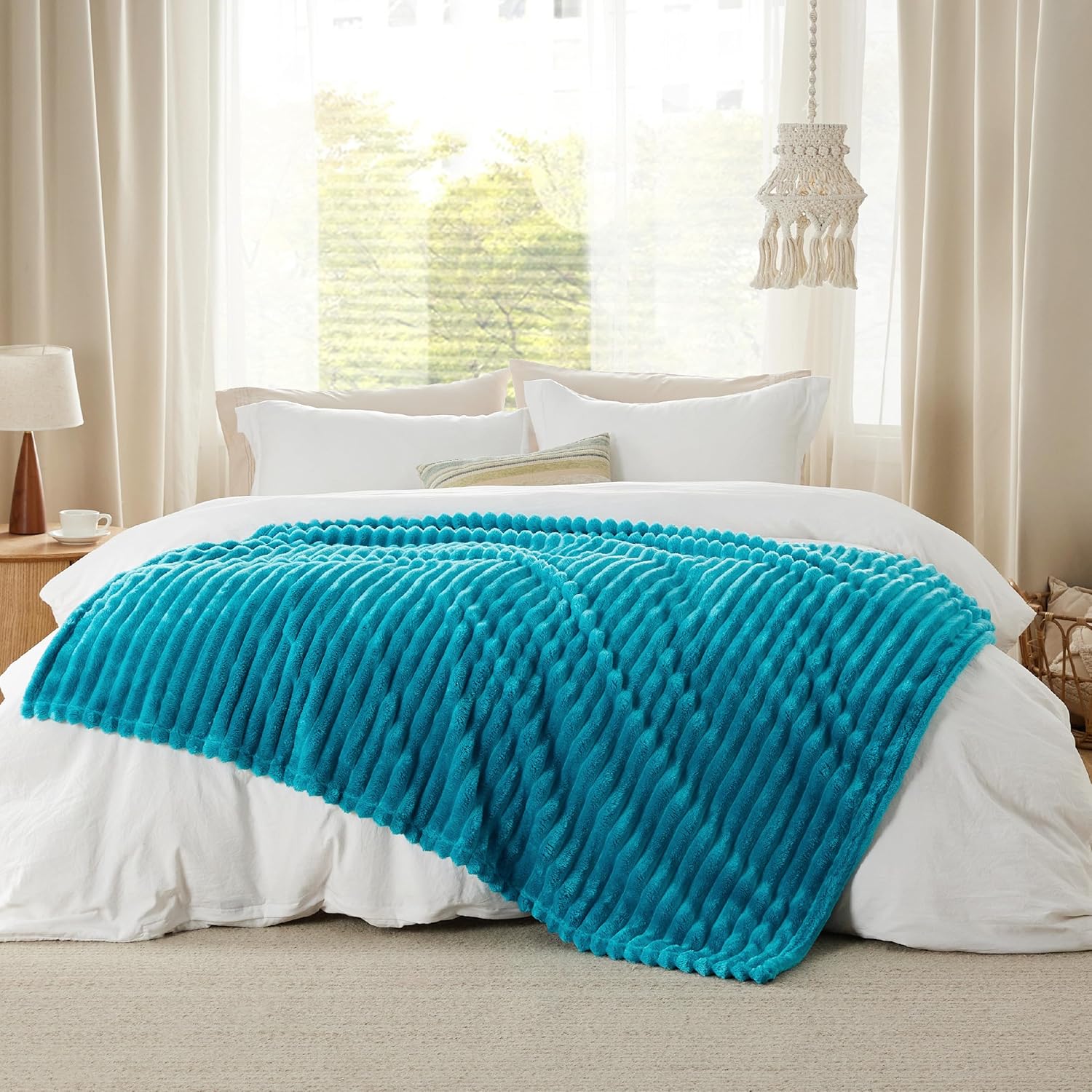 Thumbnail 5 de BEDSURE Kuscheldecke für Zimmer Deko – Blaugrün, 150 x 200 cm