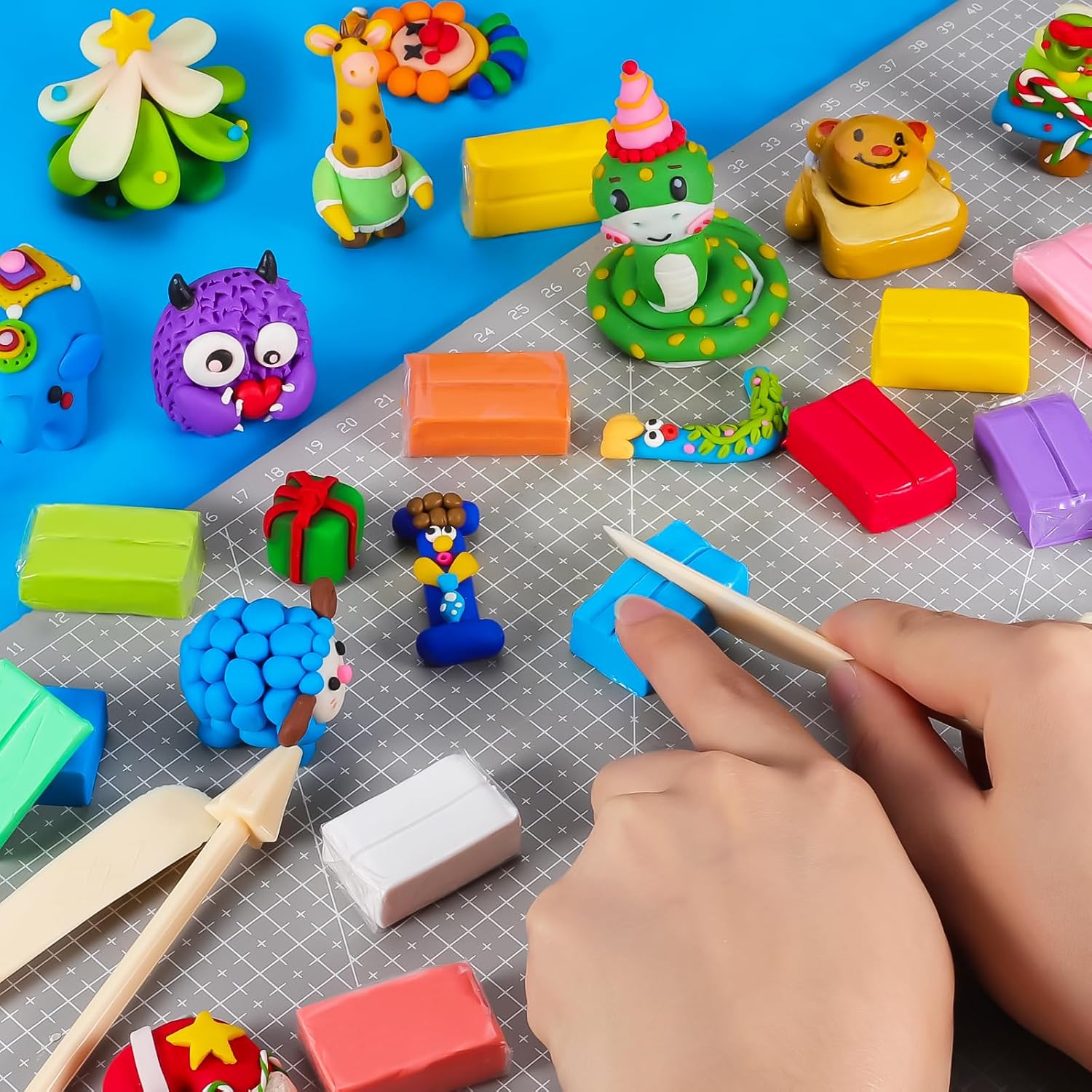 Detalle de iFergoo Modelliermasse-Set, 100 Farben – Ofen-Material für Anfänger bis Profis