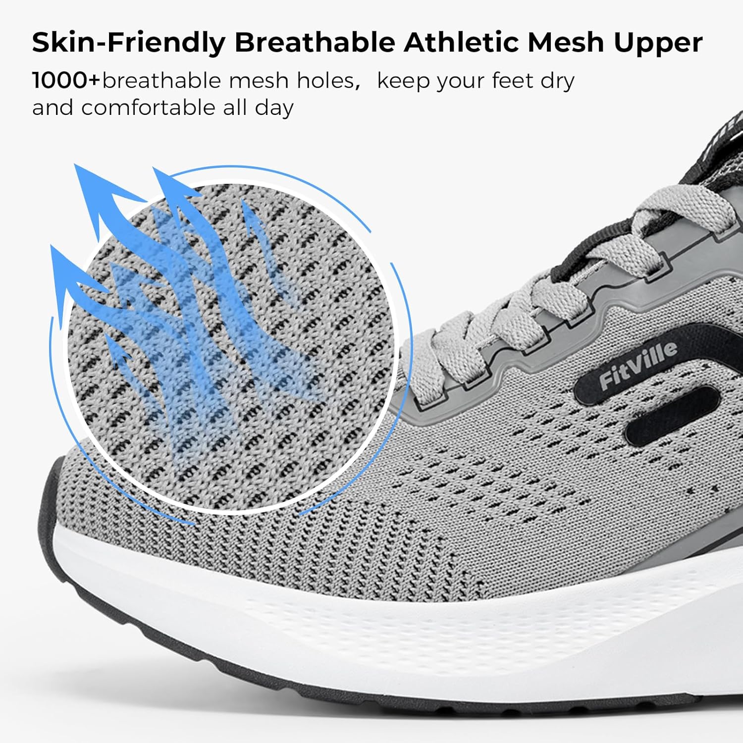Thumbnail 5 de FitVille Wide Fit Trainers for Men with Arch Support – Road Running Shoes