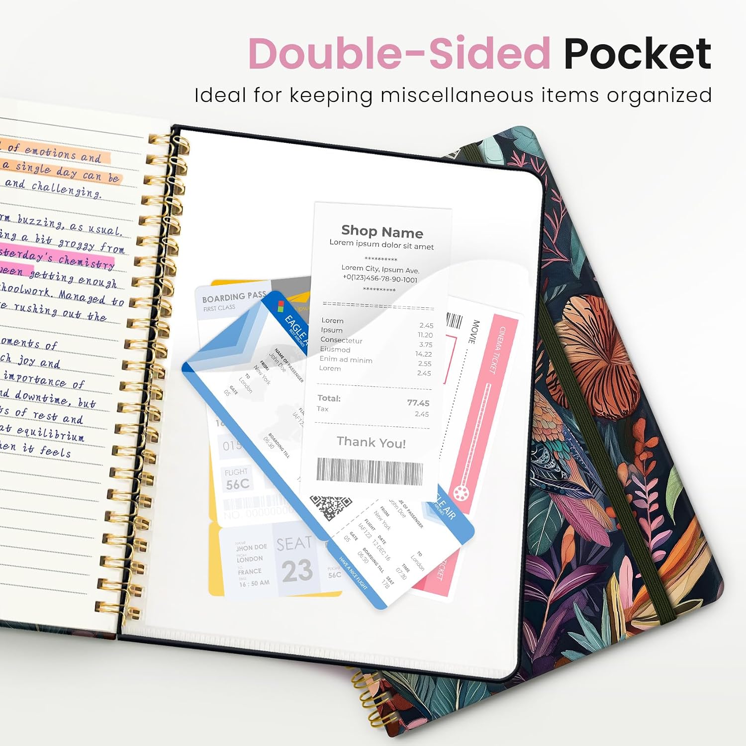 Detalle de ZOTIA Cute Spiral Journal, A5 Hardcover Notebook with 114 GSM Lined Paper