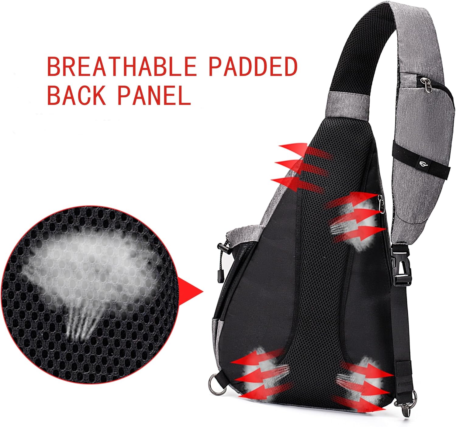 Detalle de TurnWay Sling Bag: Waterproof Crossbody with USB Port for Travel and Everyday Use