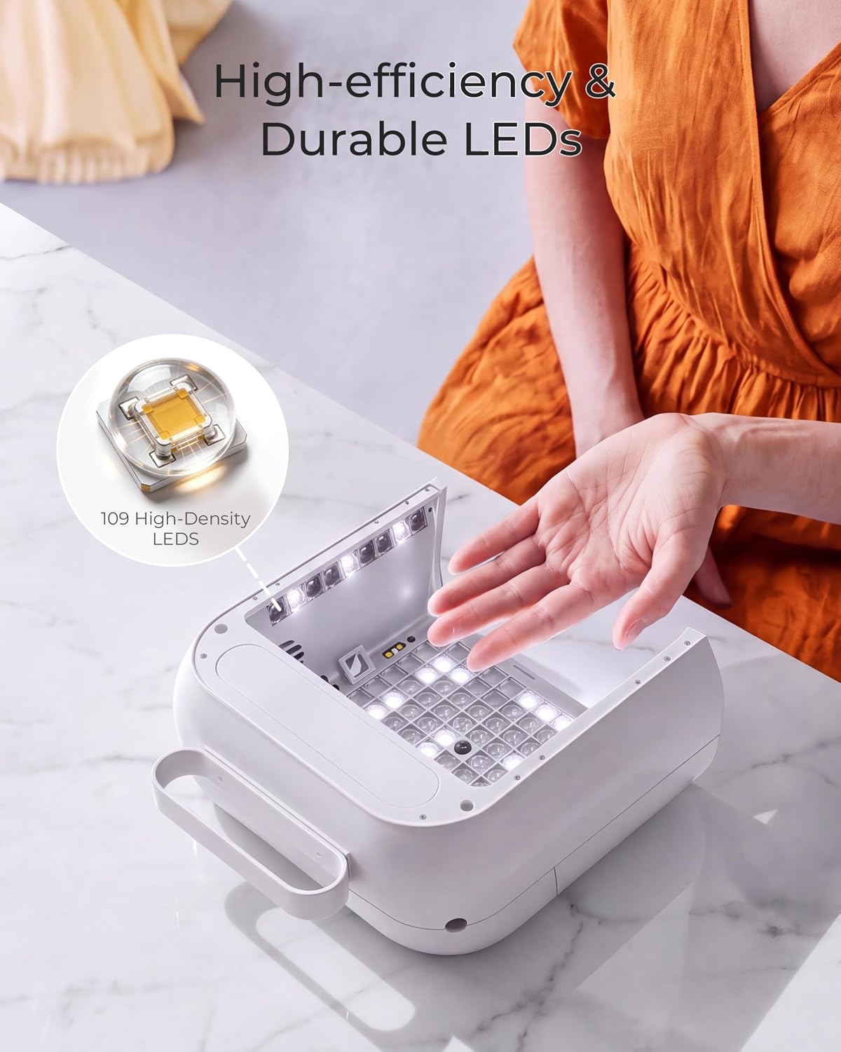 Detalle de ONAIL AI UV LED Nail Lamp for Gel Nails (Cordless, 20,000mAh) — Portable, Smart Curing for Professionals