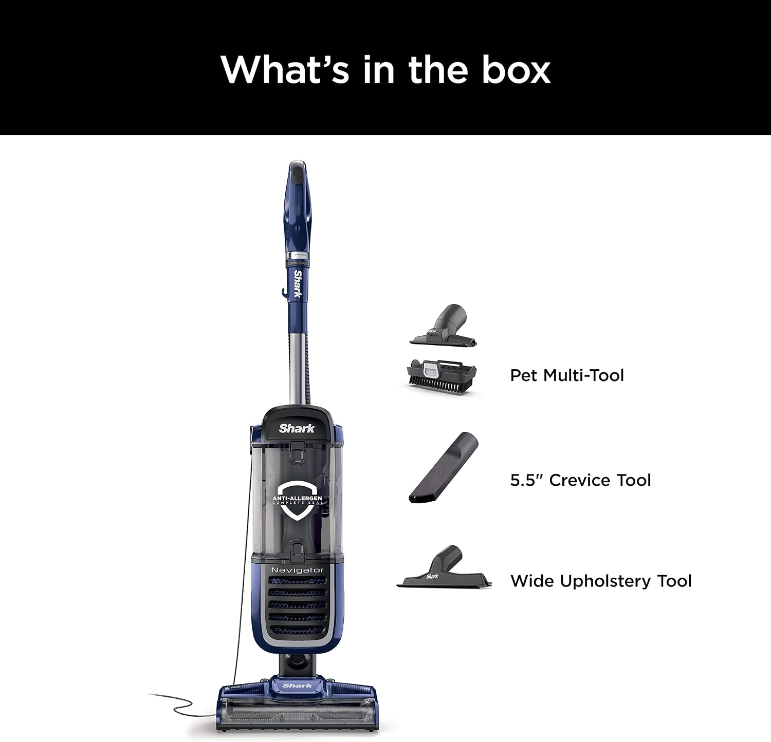 Detalle de Shark NV151 Navigator Swivel Pro Complete Upright Vacuum with HEPA Filtration in Navy