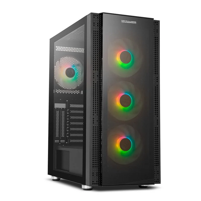 Detalle de Nox Hummer Horus ARGB caja E-ATX con cristal templado