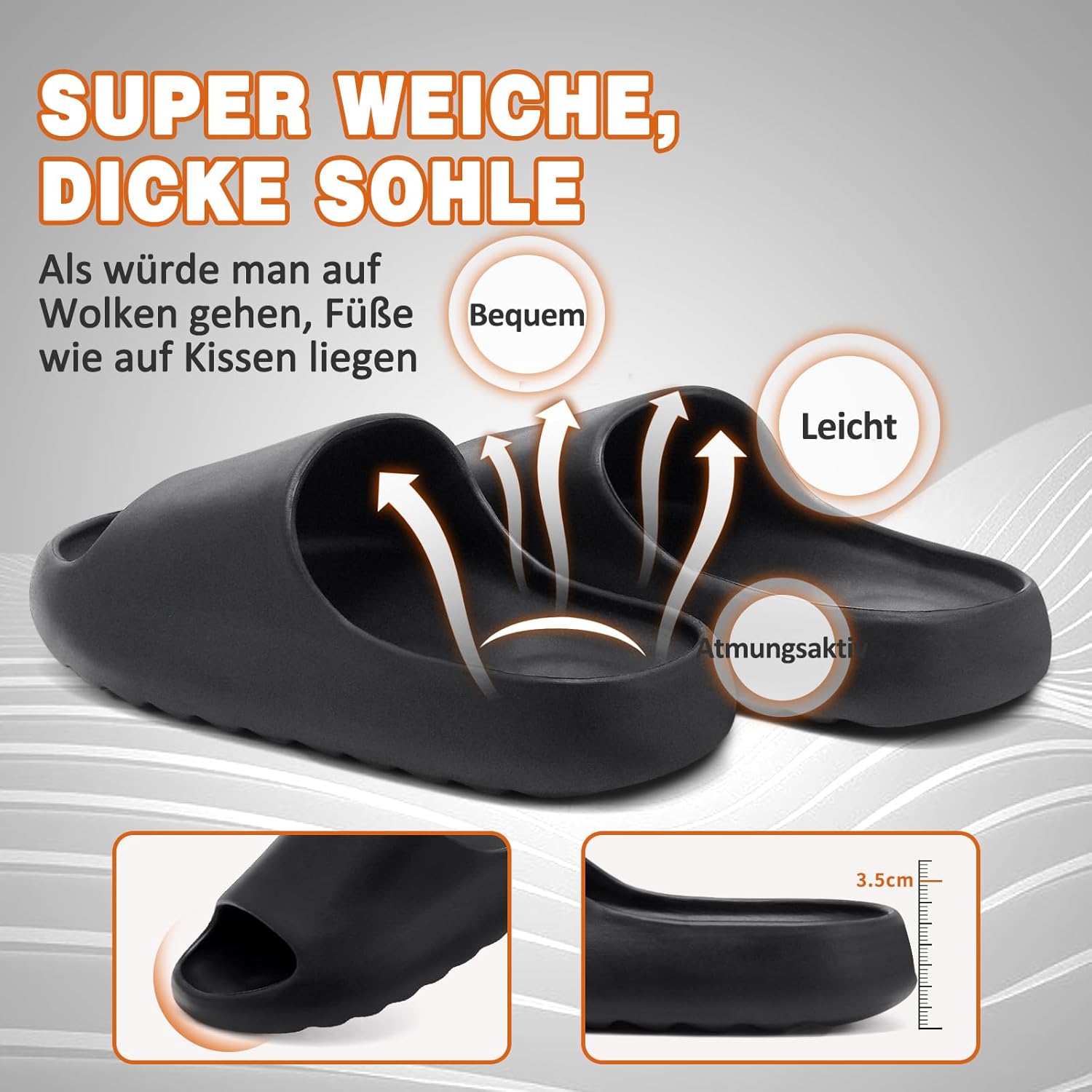 Thumbnail 4 de Jesindr Ciabatte Estive Uomo Donna: Sliders in EVA, Protezione Antiscivolo e Asciugatura Veloce