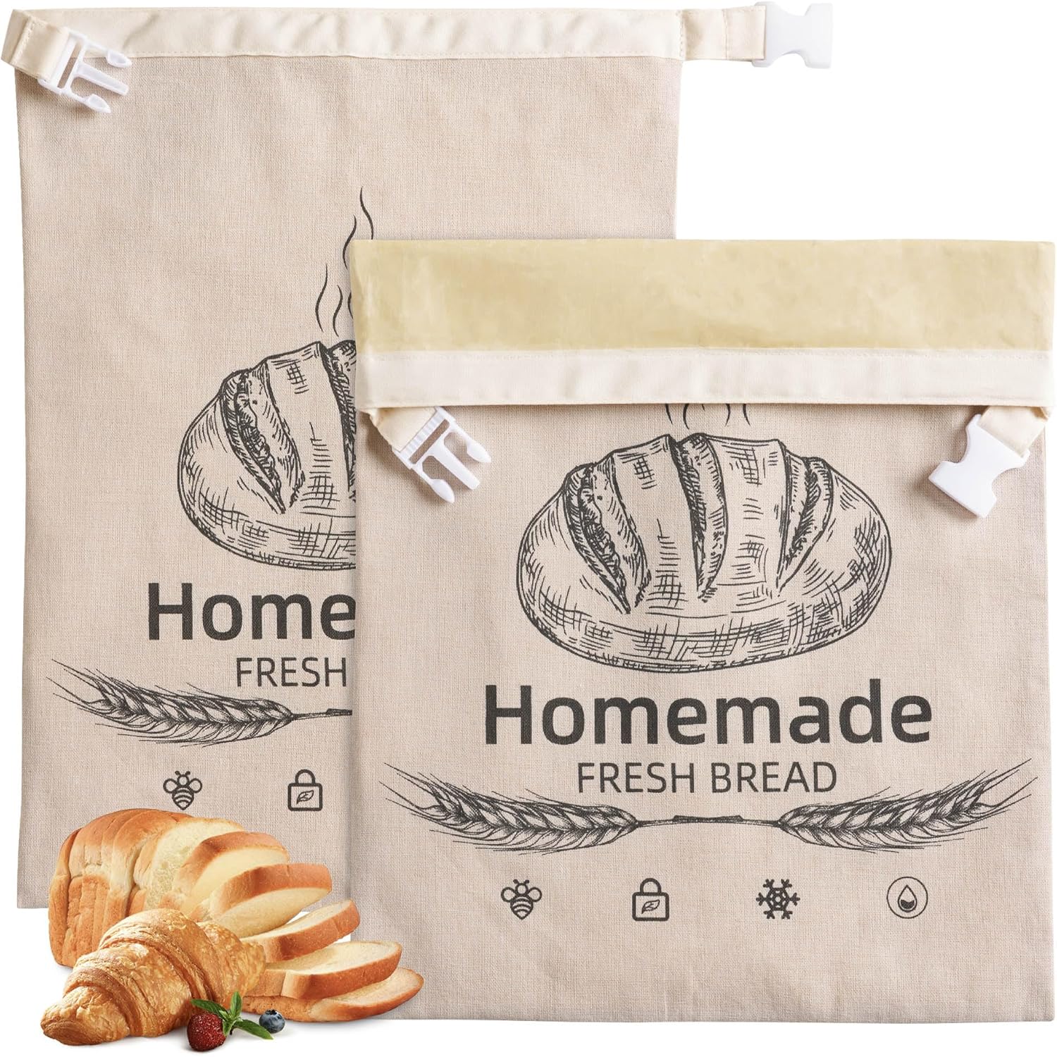 Thumbnail 6 de Beeswax Bread Bags 2 Pack for Sourdough