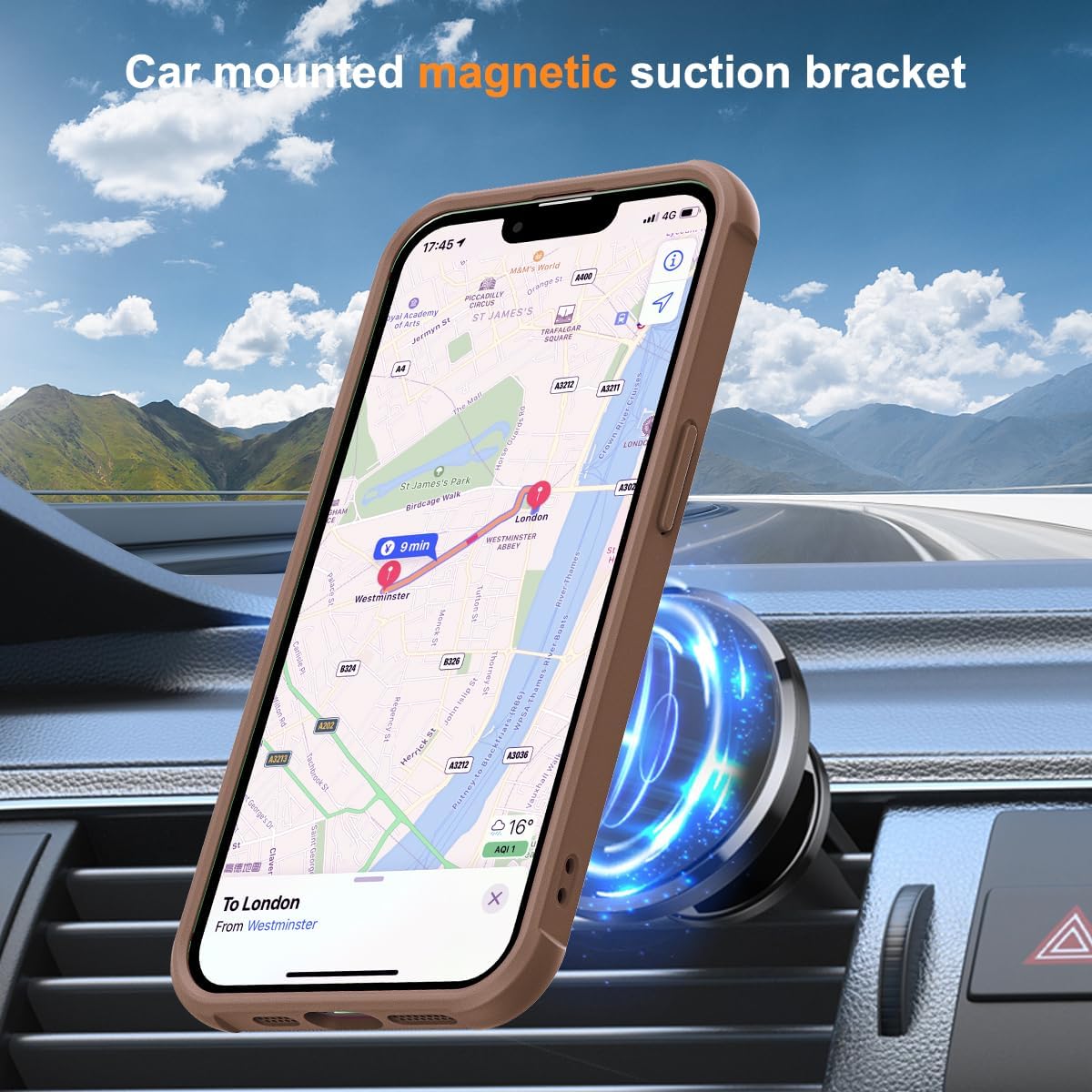 Detalle 2 de SKYLMW iPhone 16E Case with Invisible Magnetic Ring Stand and Military-Grade Protection