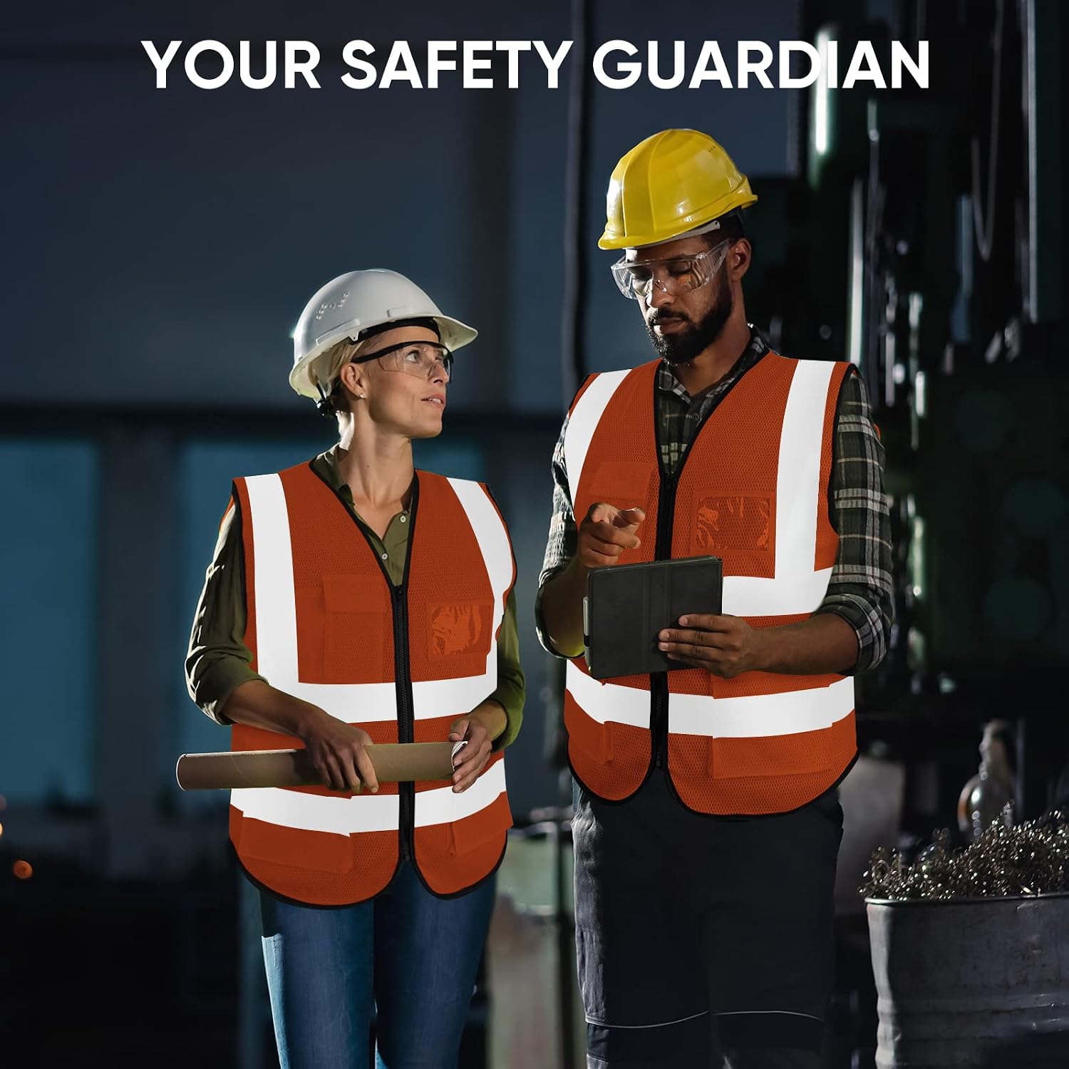 Detalle de TICONN High Visibility Reflective Safety Vest, ANSI Class 2 with 360° Strips