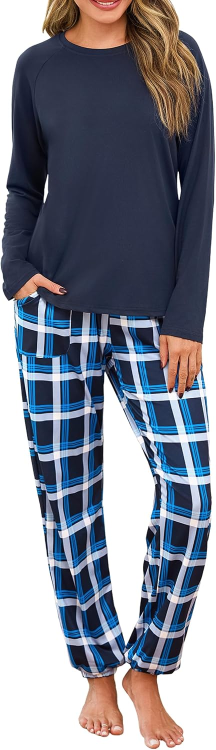Uniexcosm Chemise de Nuit Femme en Coton Manches Longues – Pyjama Hiver Rayé