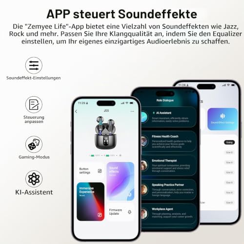 Thumbnail 5 de Drsaec J55: Bluetooth 5.4 In-Ear Kopfhörer – 6D HiFi, ENC & App-Anpassung