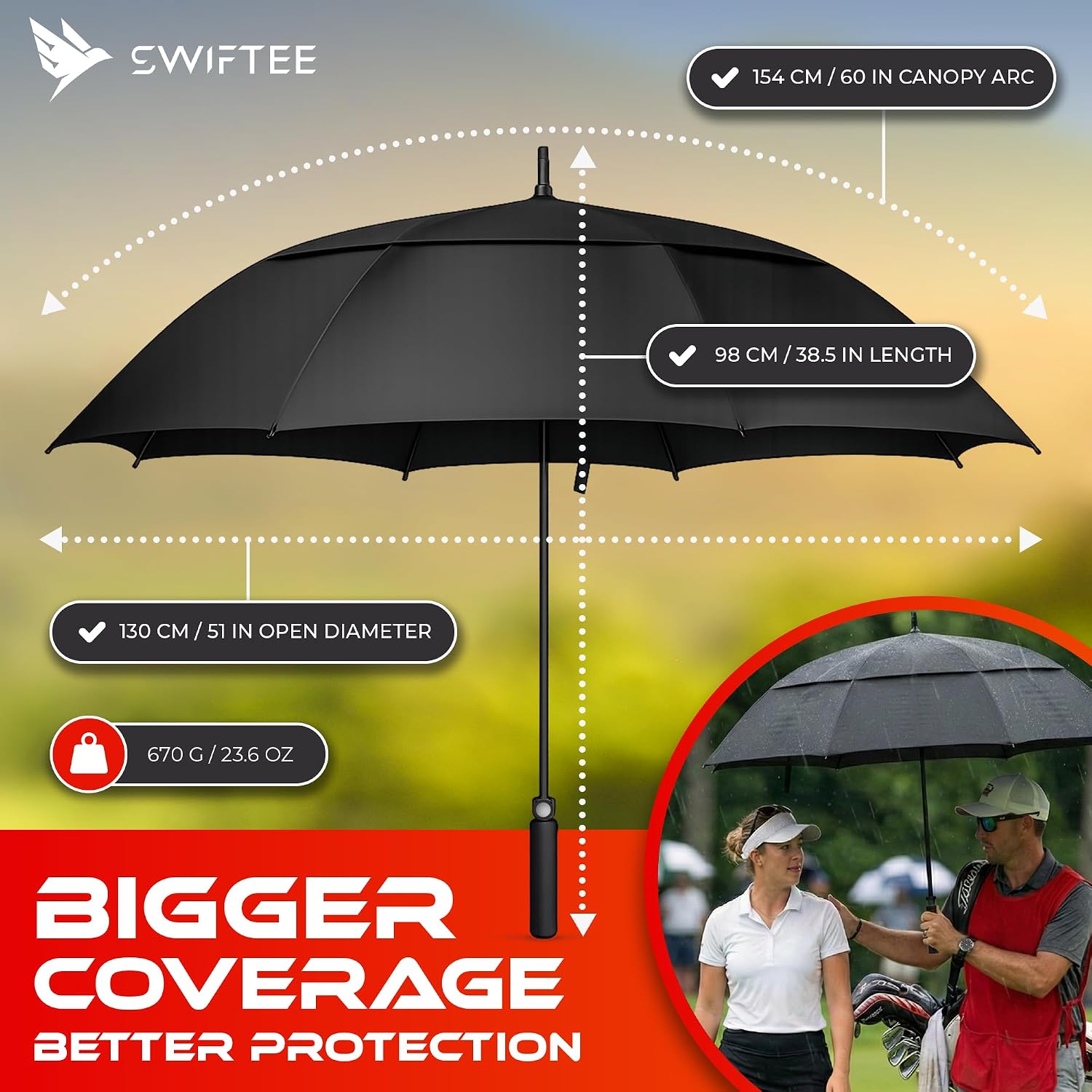 Detalle de 60 Inch Golf Umbrella Automatic Open