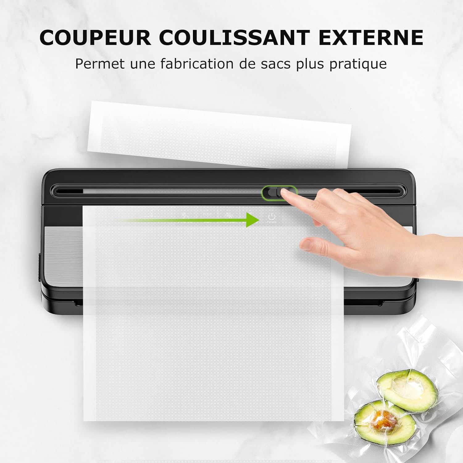 Detalle 1 de Bonsenkitchen VS3016 machine sous vide 50 sacs đ„«