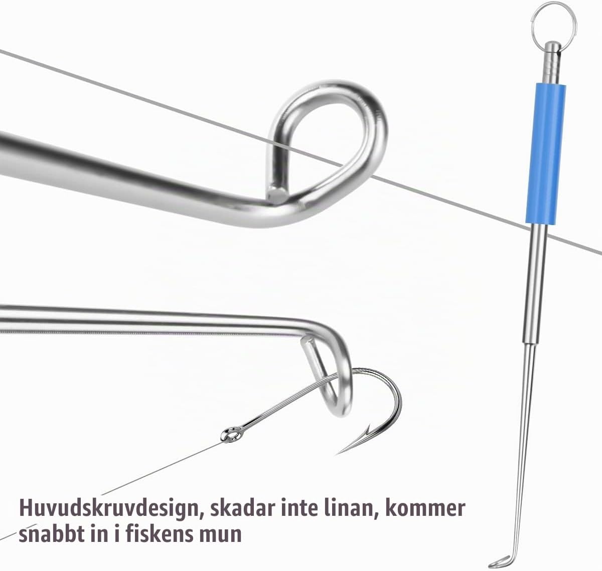 Detalle de Vicloon set med 3 krokborttagare i rostfritt stål med förvaringslåda
