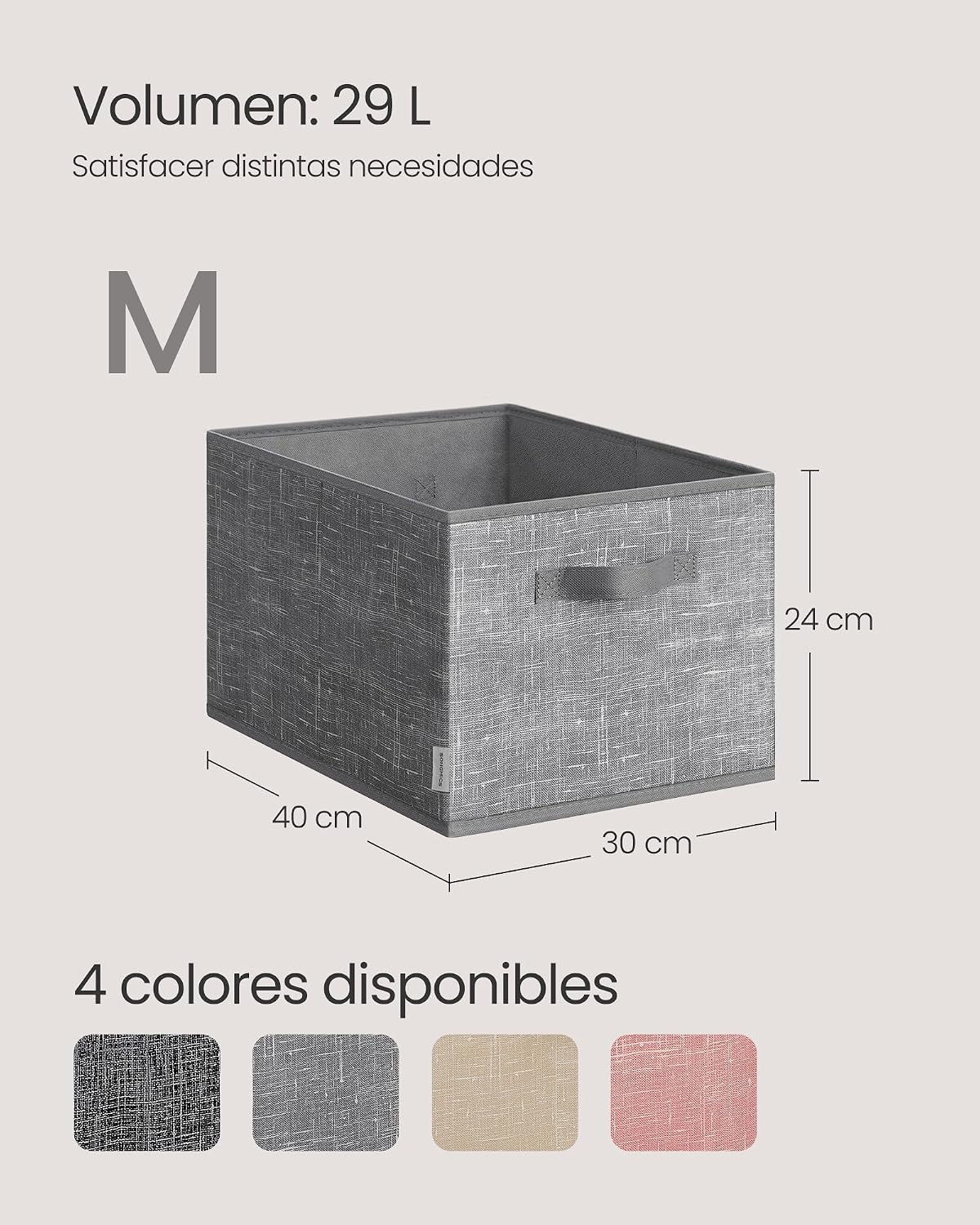 Thumbnail 5 de SONGMICS ROB440G01 Cestas plegables 40 x 30 x 24 cm