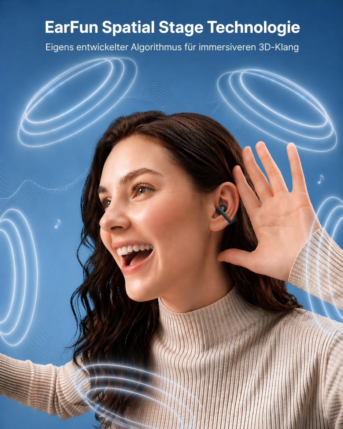 Detalle de EarFun Clip 2 Open Ear Kopfhörer – Offenes Design, HD-Klang & lange Akkulaufzeit