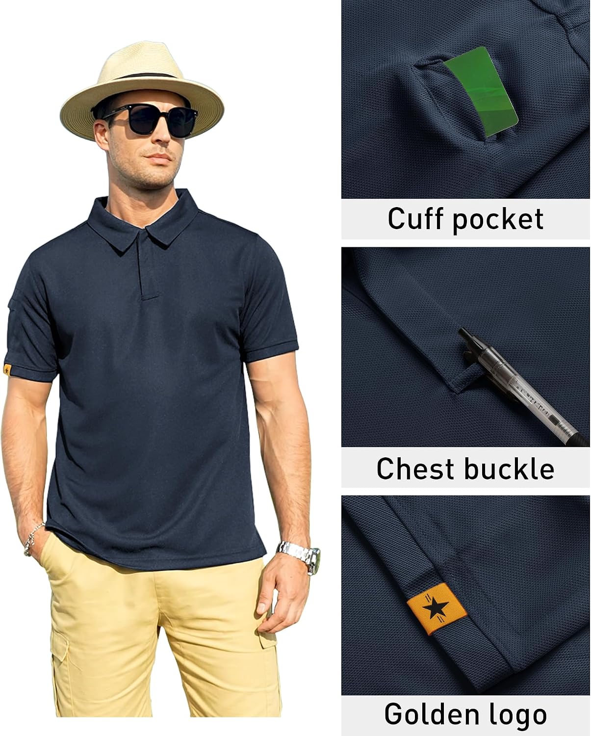 Thumbnail 1 de ZITY Men's Polo Shirt Short Sleeve: Tactical Sports Polo for Everyday Style