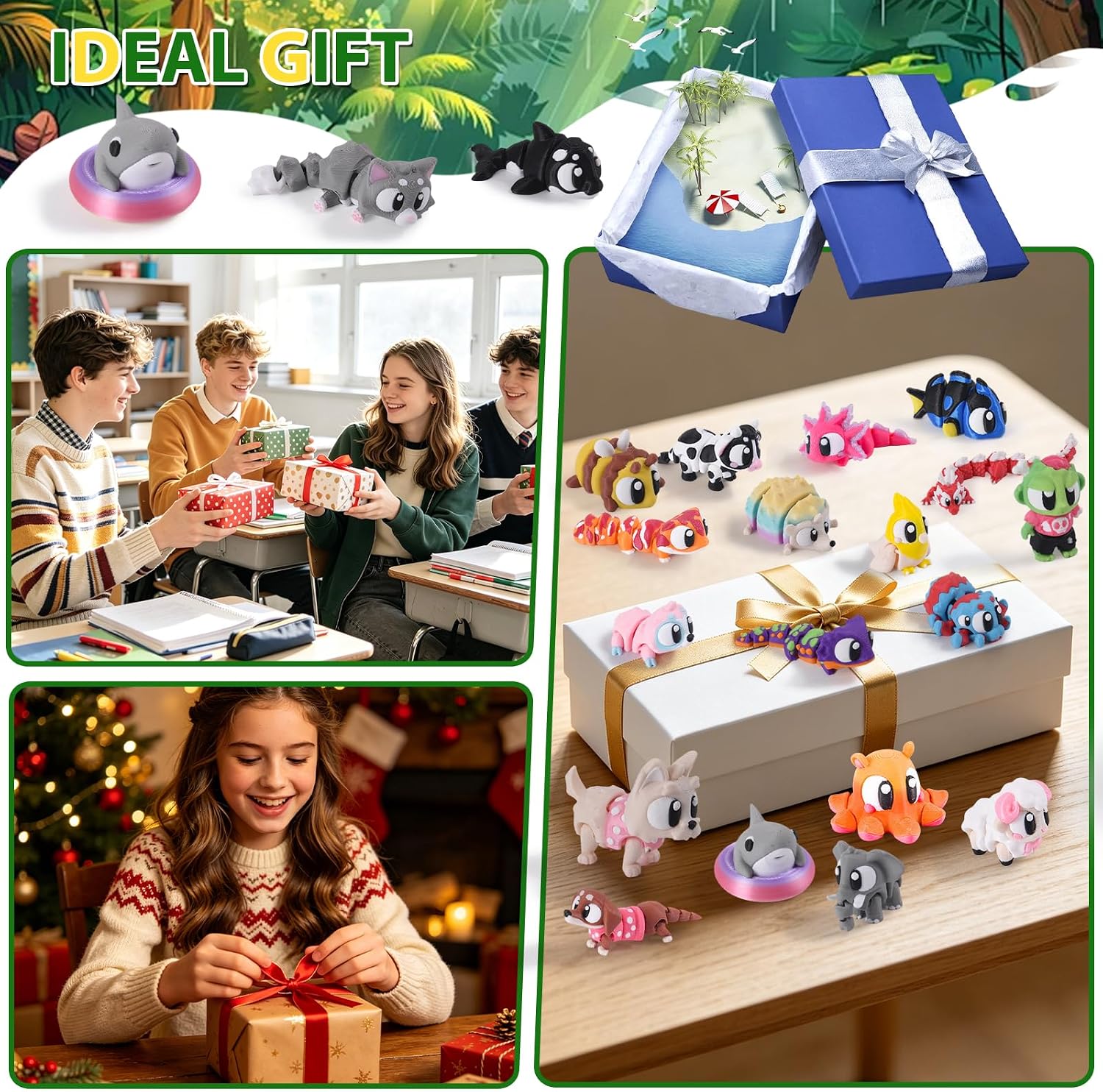 Detalle 1 de 3D-Printed Mini Animal Figurines, Set of 34